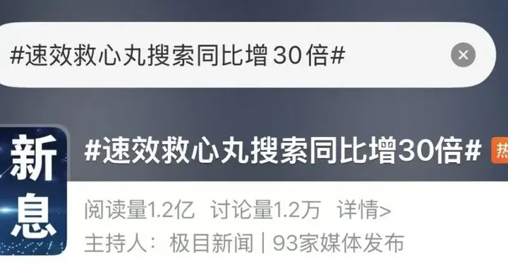 “速效救心丸”搜索激增，引关注