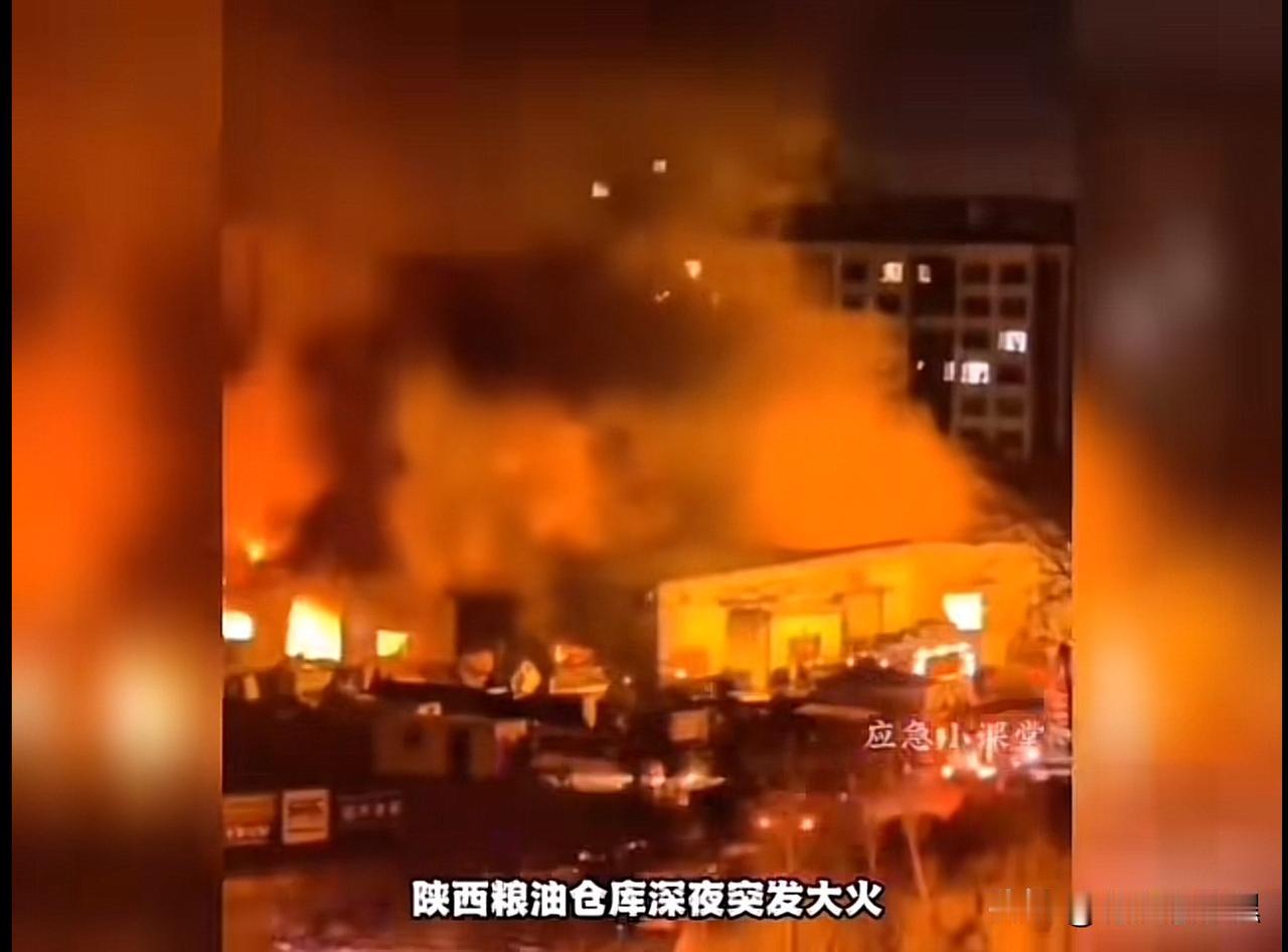 天下粮仓又着火了

1月12日，陕西榆林某粮油仓库又着火了，一个五百多平米的仓库