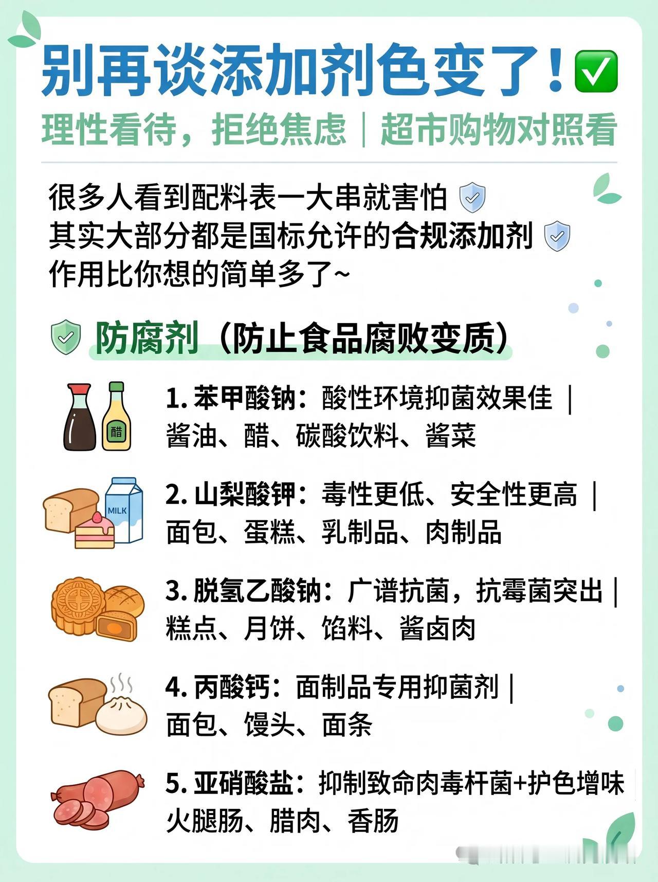 配料表看不明白？一图读懂食品添加剂
现在很多人购买食品时，都会看一眼配料表，但里