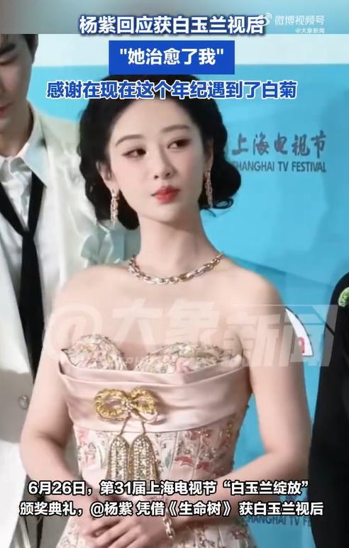第31届上海电视节“白玉兰绽放”颁奖典礼，杨紫凭借《生命树》 获白玉兰视后。在红
