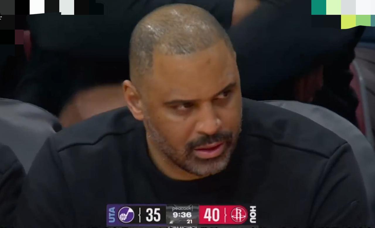 乌度卡是真能忍，被爵士打出一波13-2，分差被追到只有5分，都能忍住不喊暂停，任