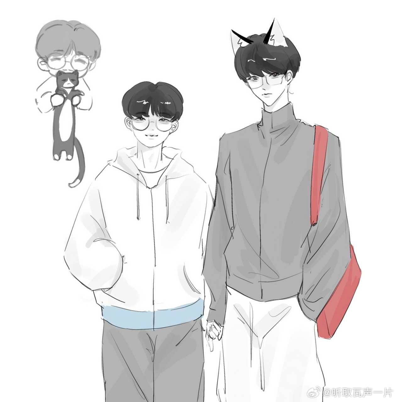 23948【瓦吗】球找概念之小小的主人大大的猫 