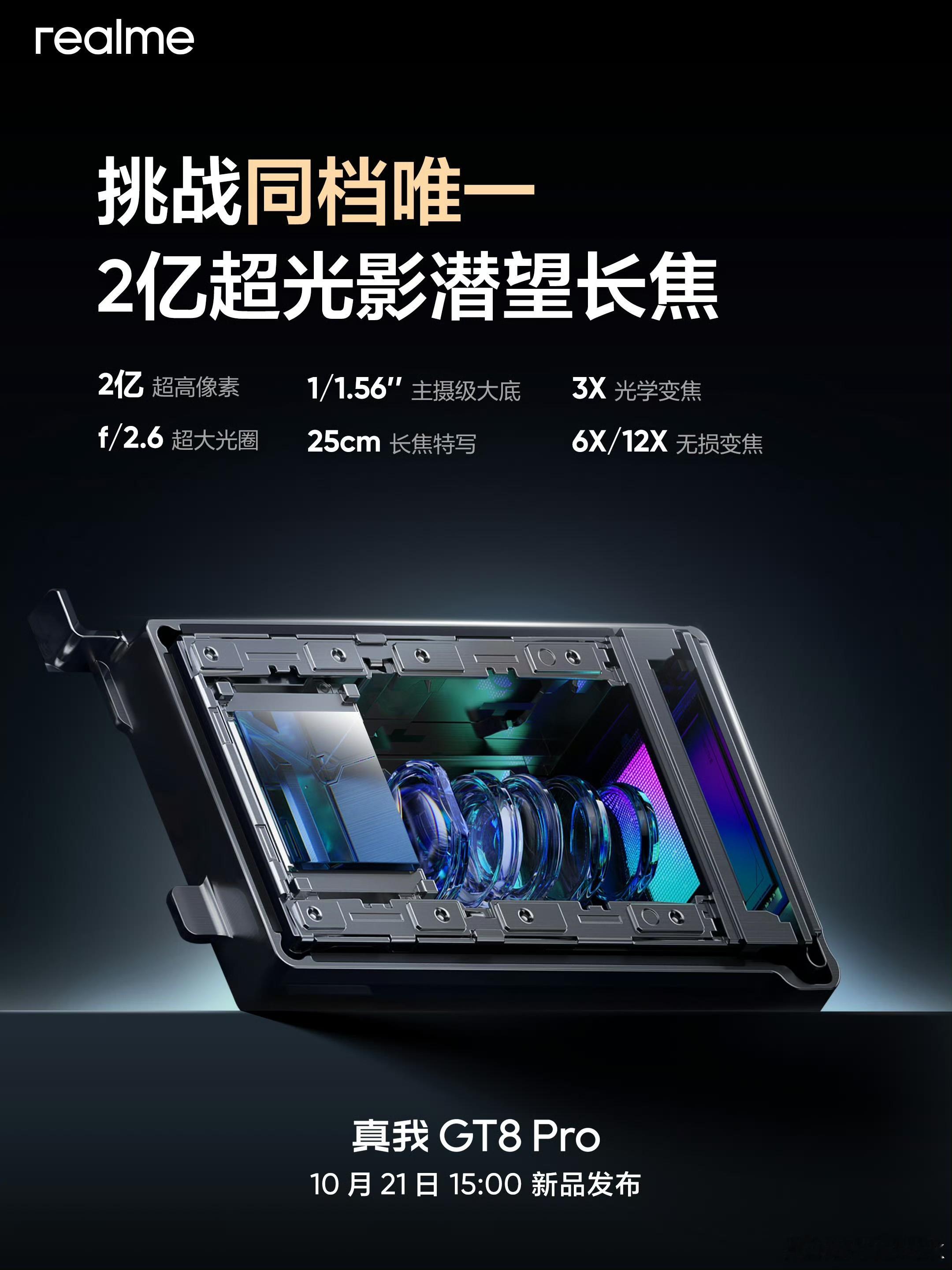 划重点：2亿长焦，同档唯一，没想到真我也来卷影像，真我GT8 Pro，一台带2亿
