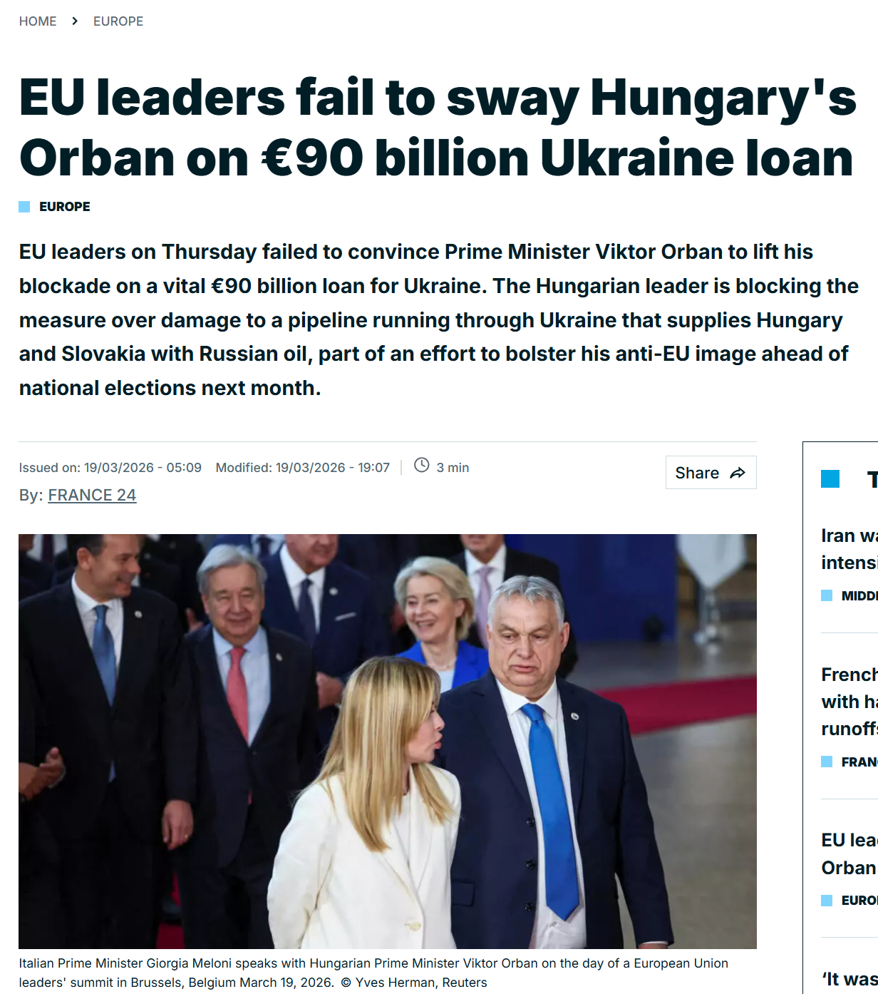 烽火问鼎计划每天认识一件兵器 据《欧洲政治》报道，匈牙利总理维克多·欧尔班在阻止