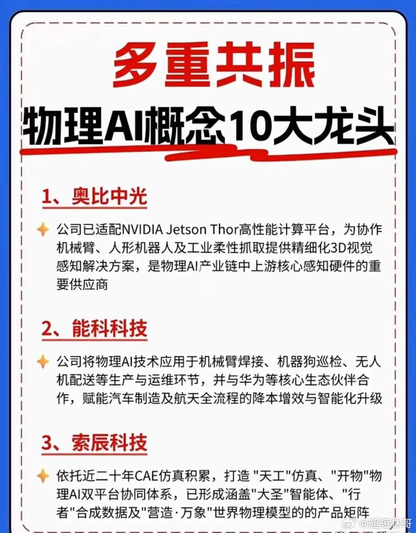 物理AI这条分支，核心是把数字仿真、感知硬件、实体场景打通，让AI能够对接真实物