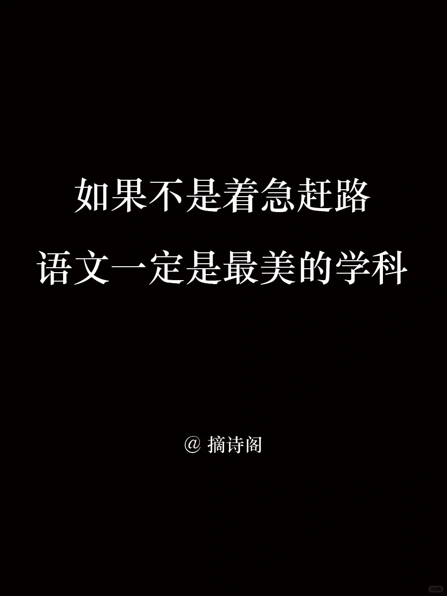 如果不是着急赶路，语文一定是最美的学科