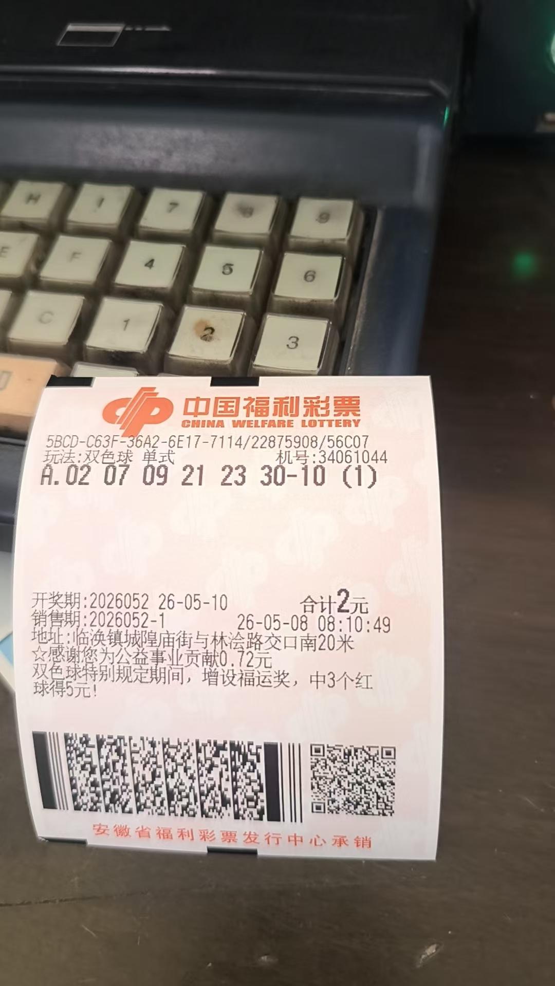 双色球26052期出球趋势
蓝球，我感觉想出重号。