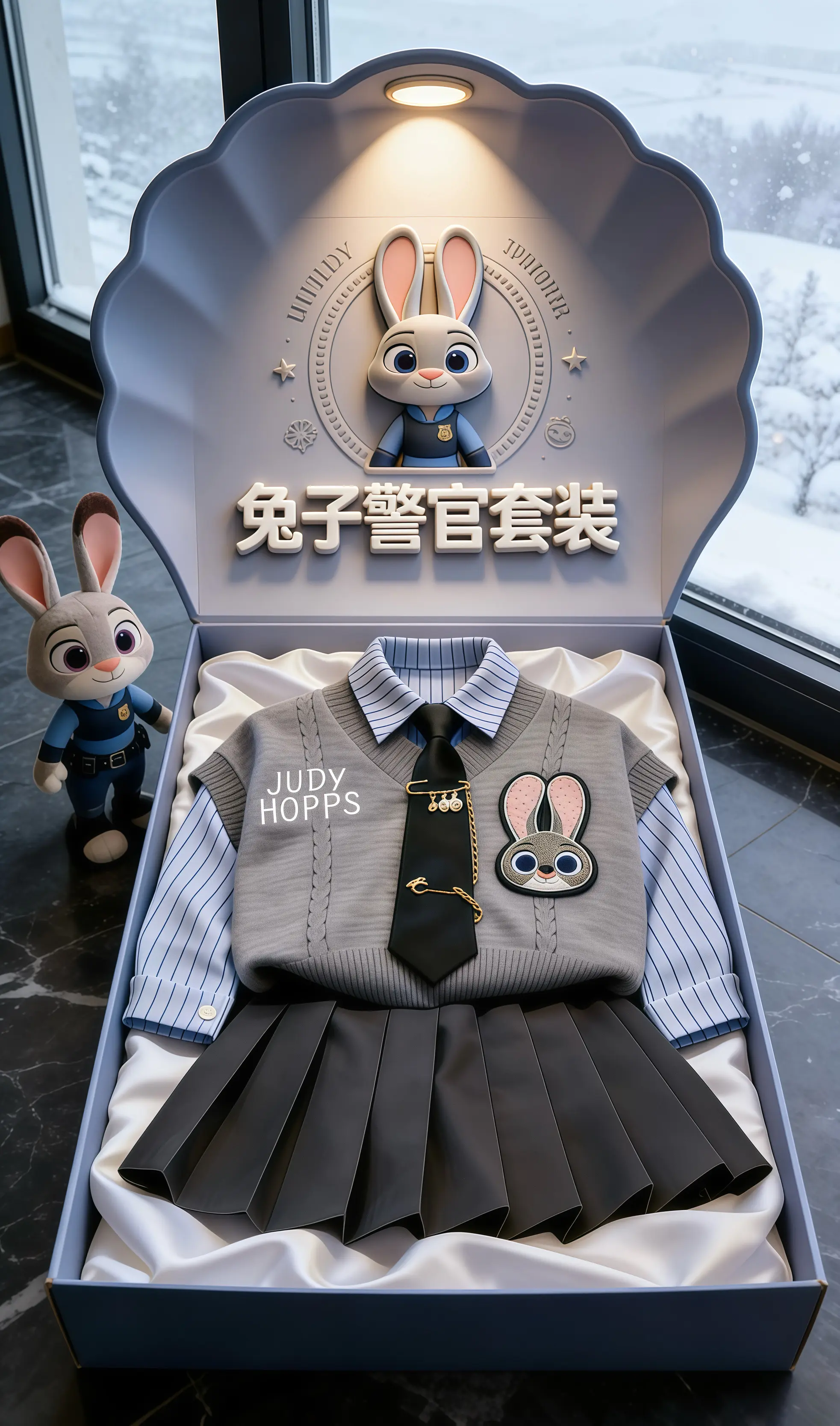 疯狂动物城 生女儿就是用来打扮的 兔子警官 跟着疯狂动物城学穿搭 女童连衣裙