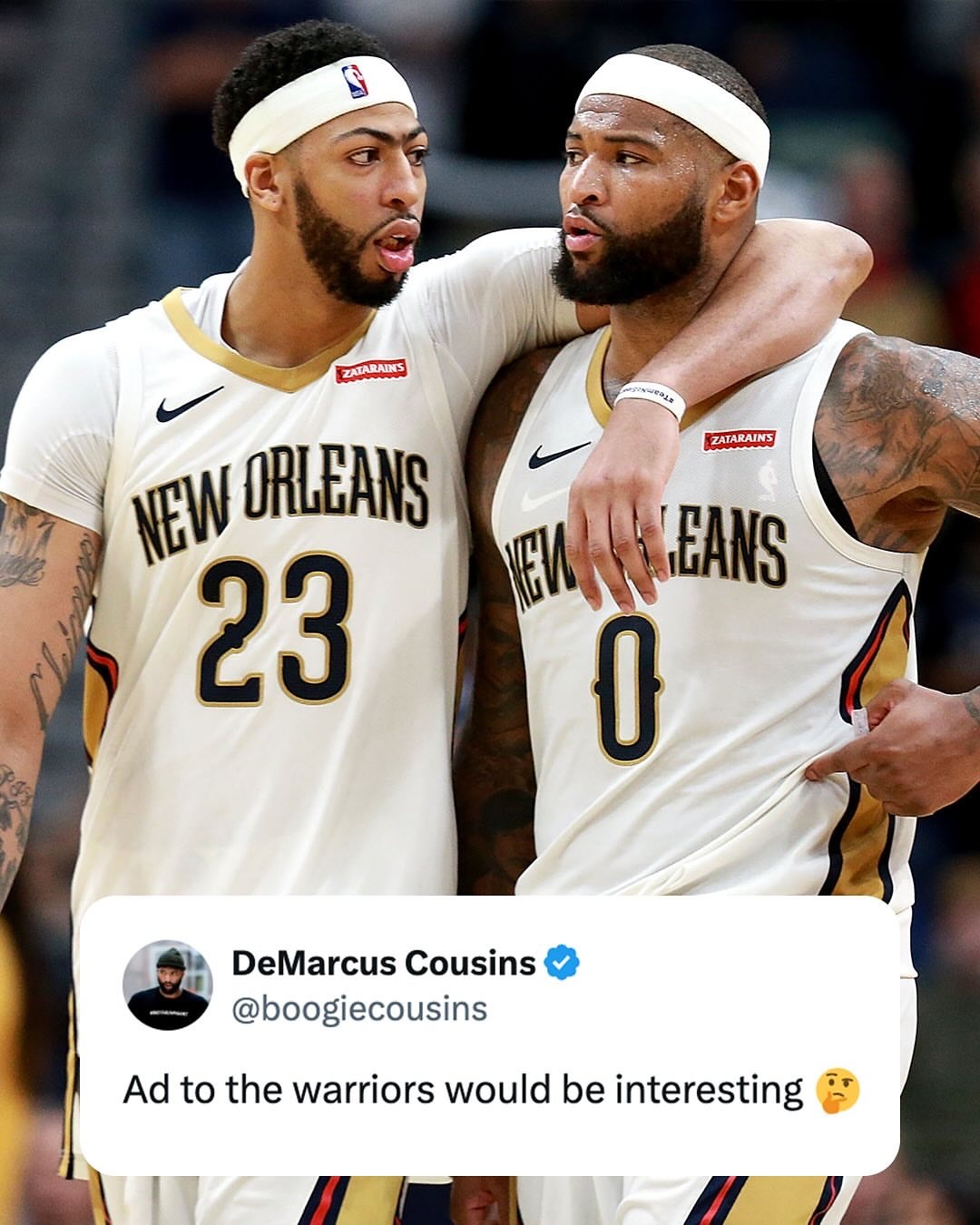 考辛斯: 我的前队友浓眉很适合加盟勇士！ 