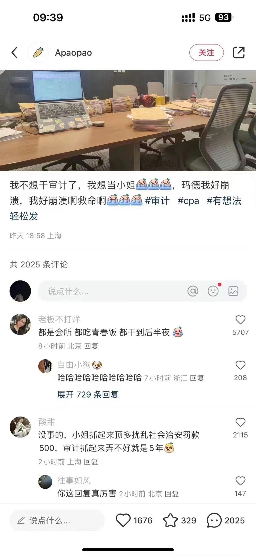 这个……[允悲]，大家能说出一个当审计的好吗？ ​​​