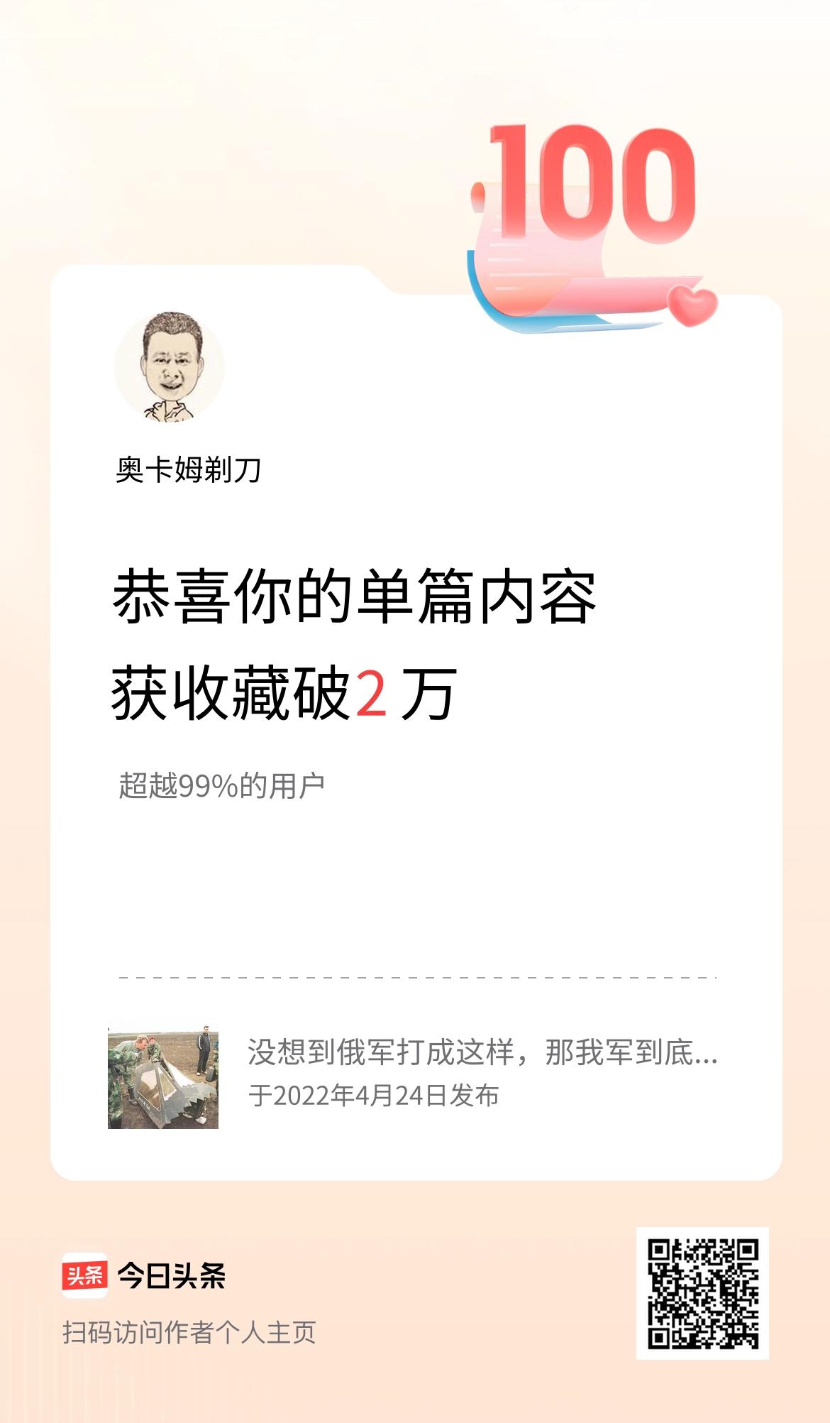 单篇内容获收藏量破2万啦！
