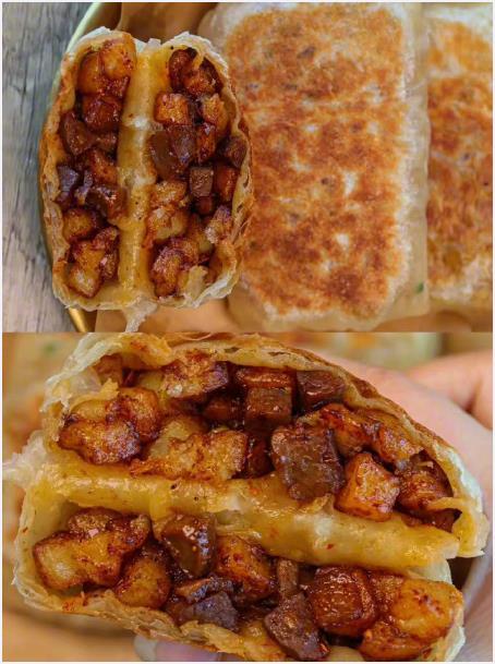 我妈做了十几年的孜然土豆香肠酥饼🔥真的是太太太好吃了！！！我的宝藏食谱