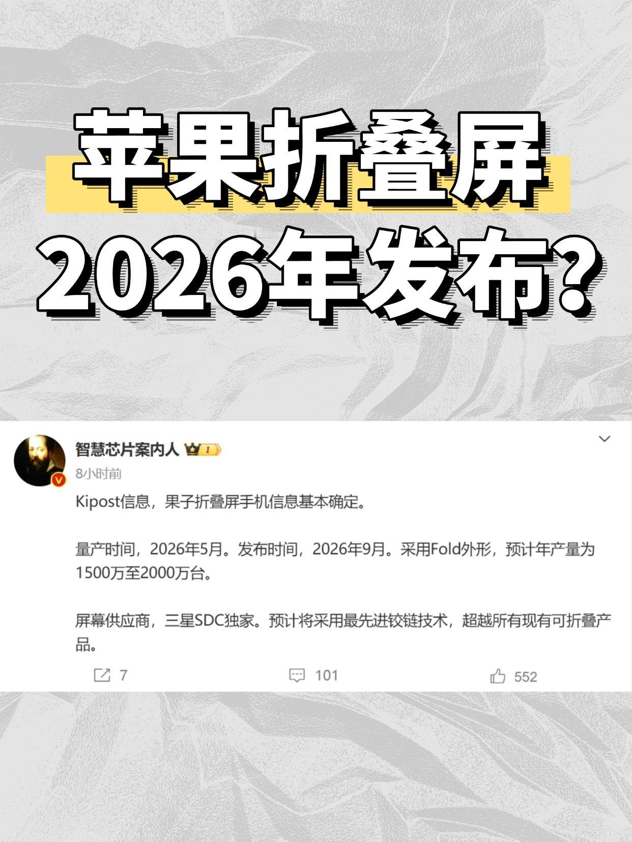 苹果折叠屏确定，这得贵上天了吧？

爆料消息称，苹果的折叠屏iPhone基本确定