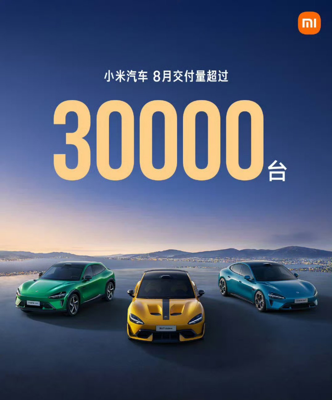 龟龟，小米汽车8月交付量直接破3万了，而且也就三款车，小米SU7、小米SU7 U