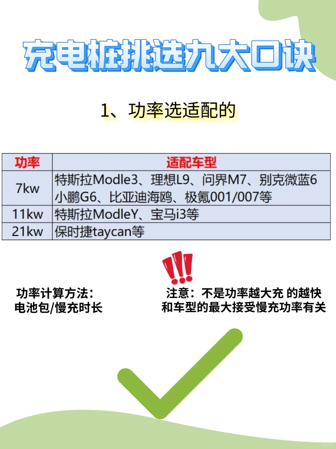 买了新能源车，选择家用充电桩九大口诀？
