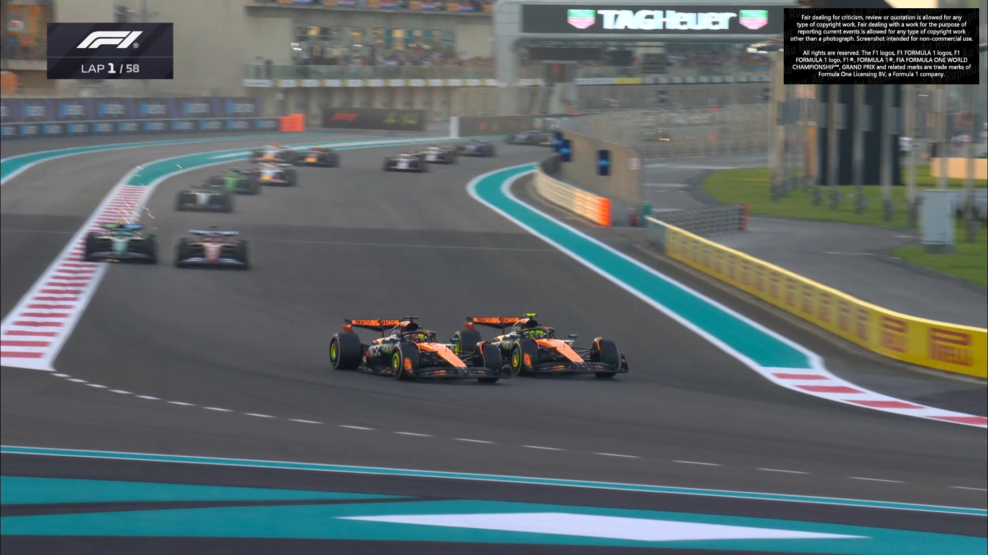 皮亚斯特里外线强吃诺里斯阿 上到第二F1赛车2025F1阿布扎比大奖赛