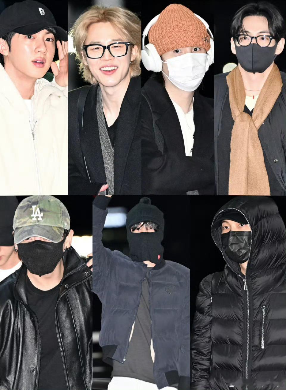 BTS完整体机场防弹少年团回来啦！ 