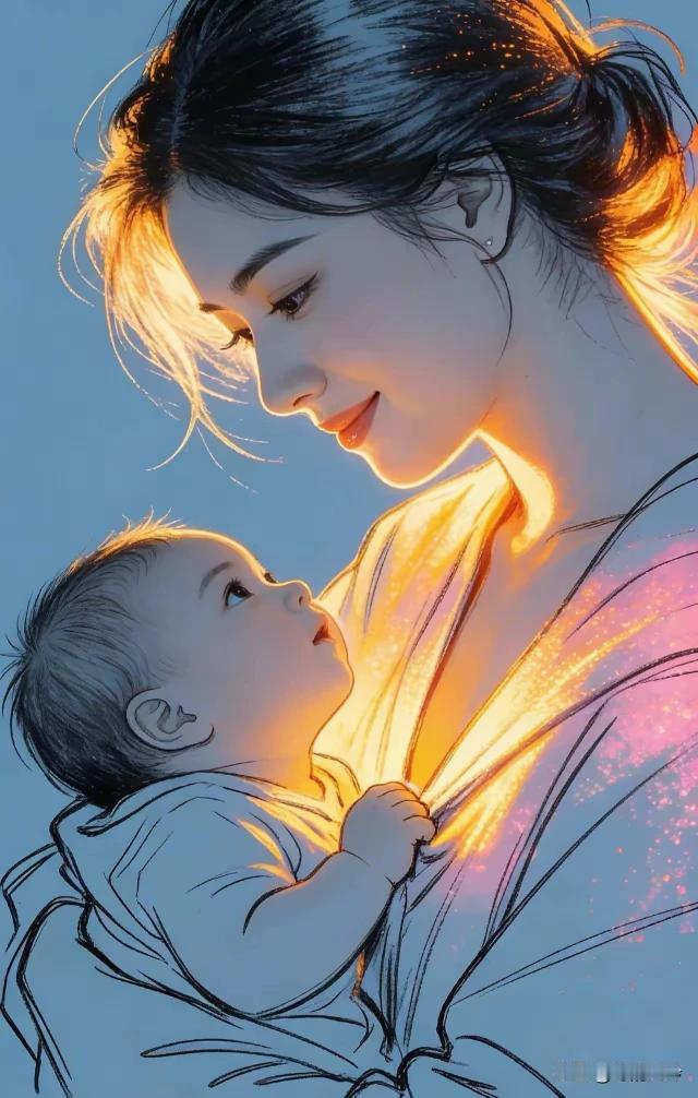 《母子合影》
美图蕴意韵迢迢，
母子情牵爱袅袅。
四目凝睇共莞笑，
舐犊之情最美