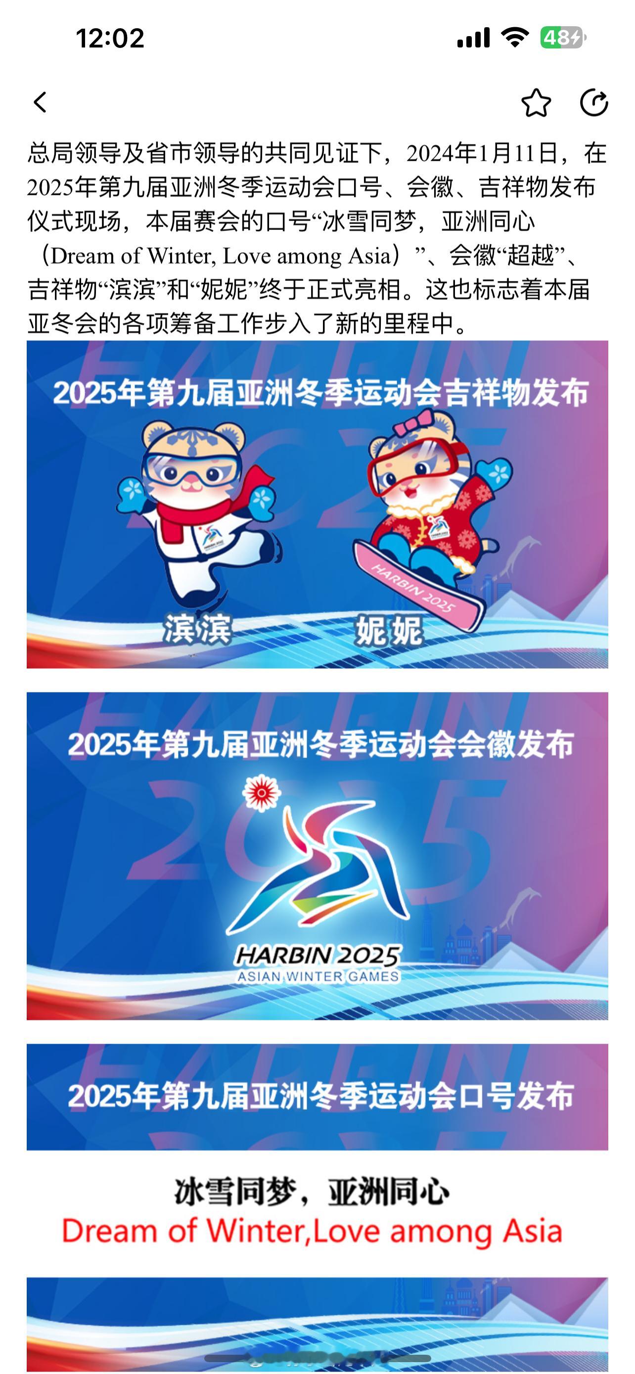 #哈尔滨成功申办2025亚冬会# 2025年在哈尔滨举办的冬季项目亚运会吉祥物真