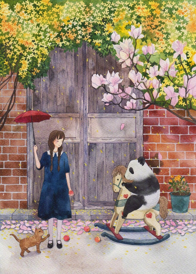 “这人世，风花如雨，纵然意难平，也愿我们，清澈如夕，成全自己” 