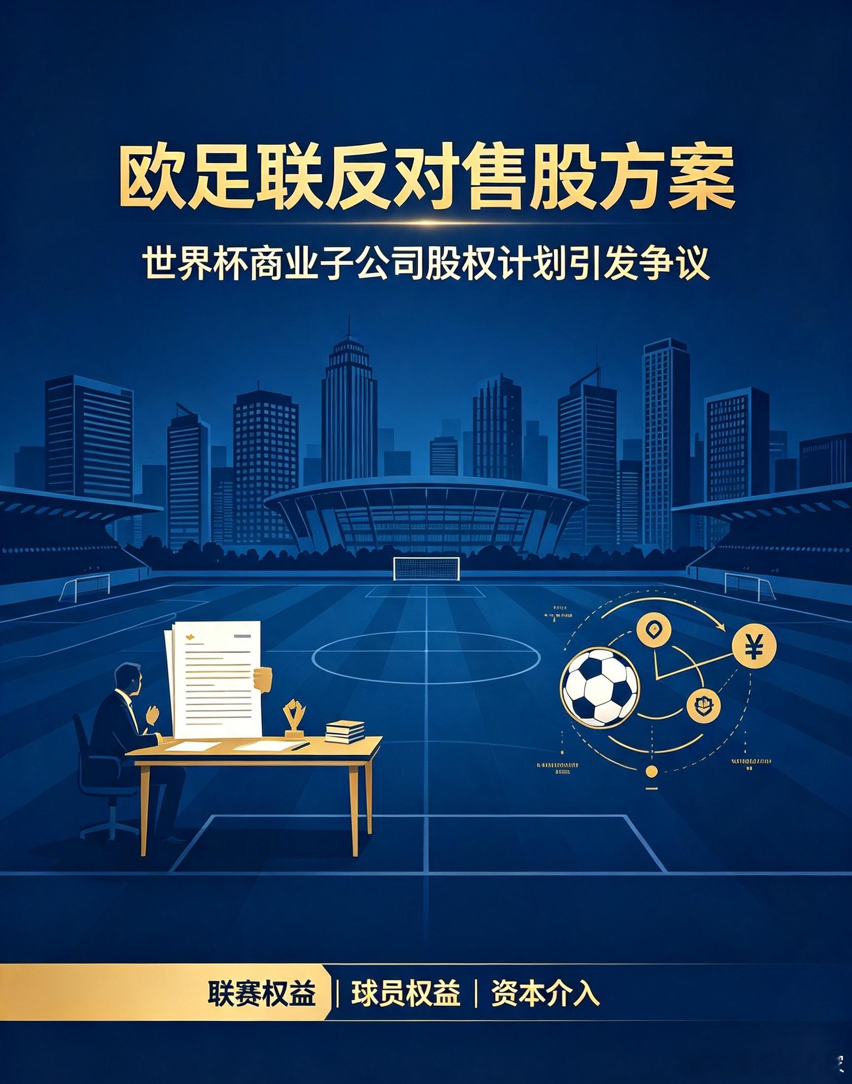欧足联携手多家欧洲俱乐部协会公开发声，对国际足联出售世界杯商业子公司股份方案表示