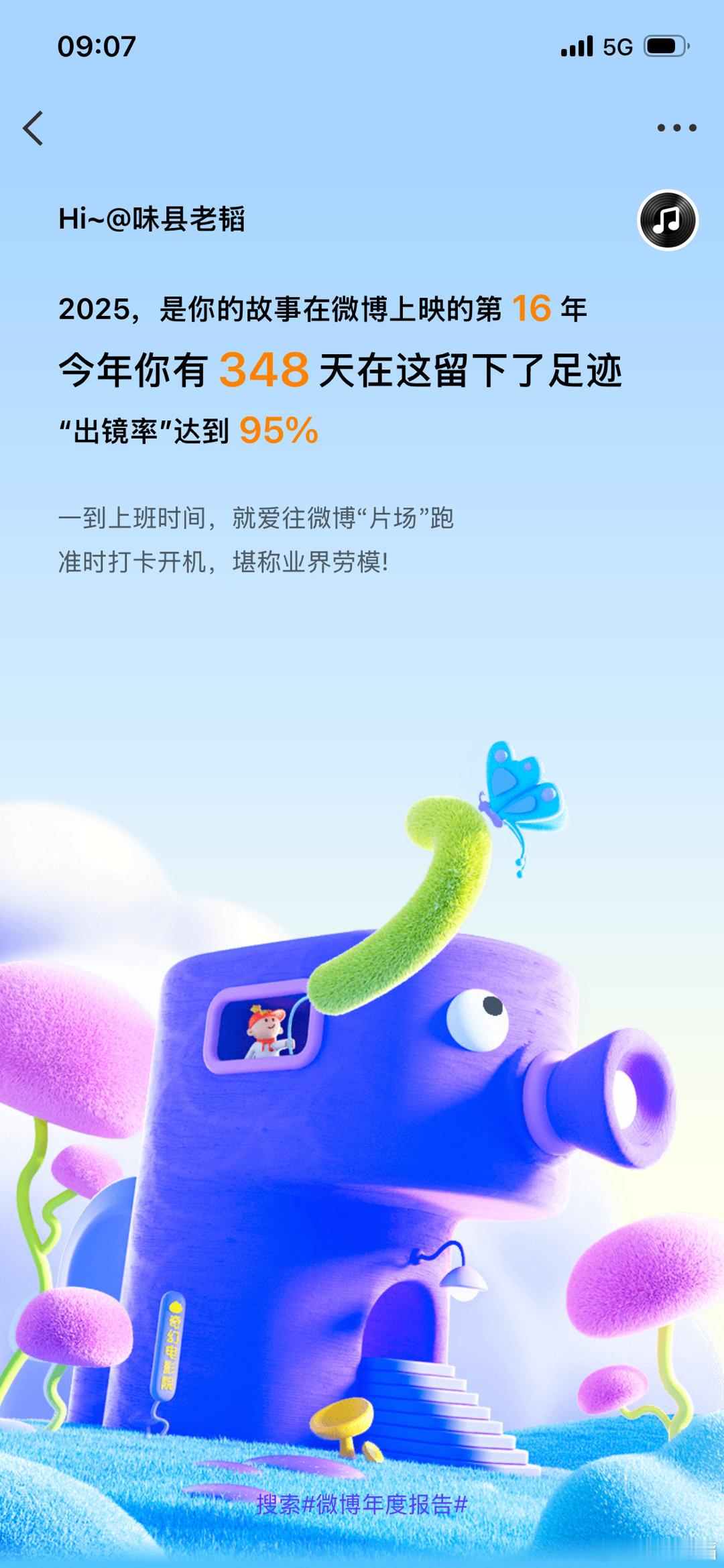 断更朋友圈，重新回归微博。微博年度报告评定为“天选社交悍匪”……请组织放心，老夫