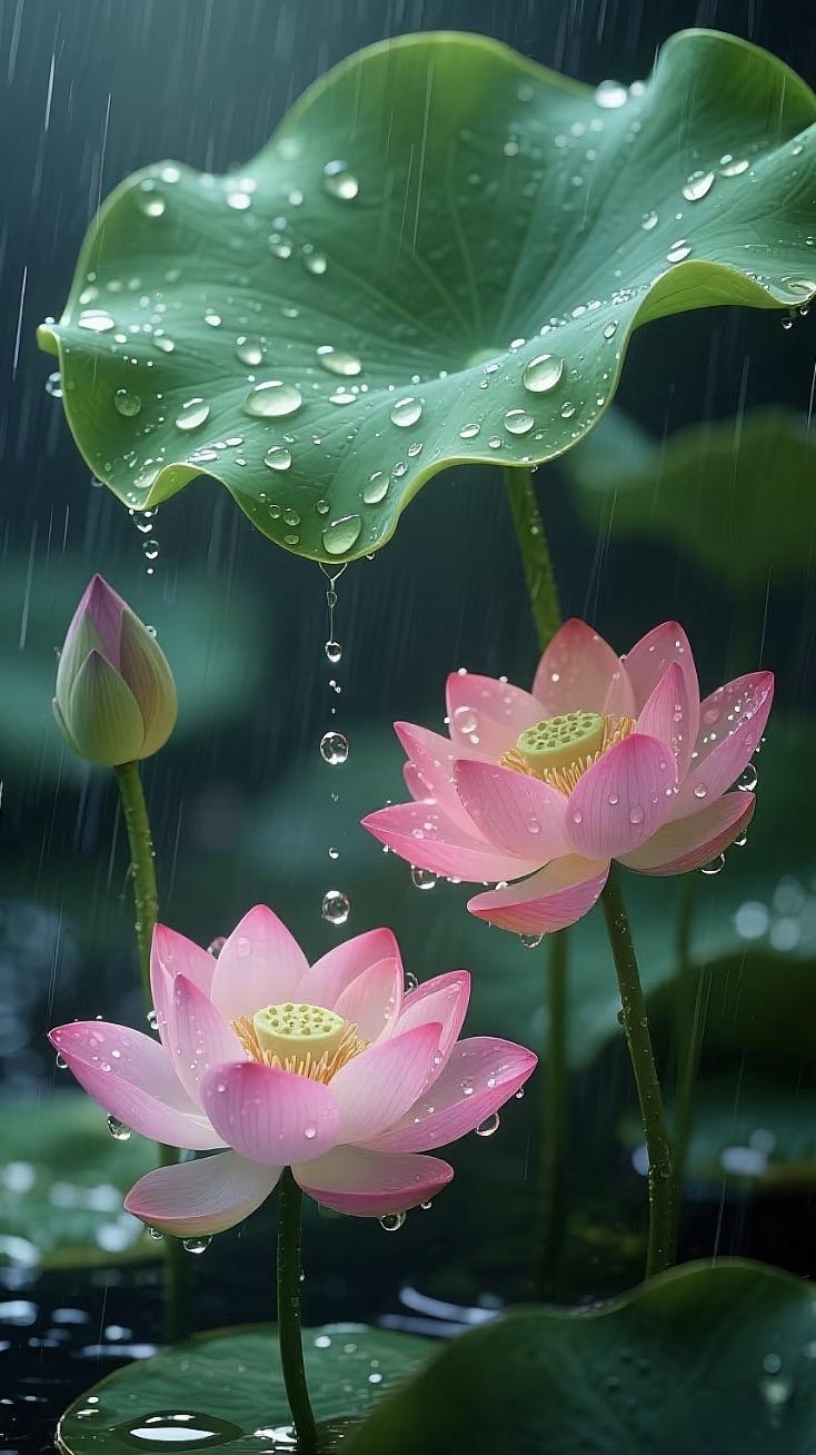 上联：夏雨荷花艳
下联：棋声暑气消