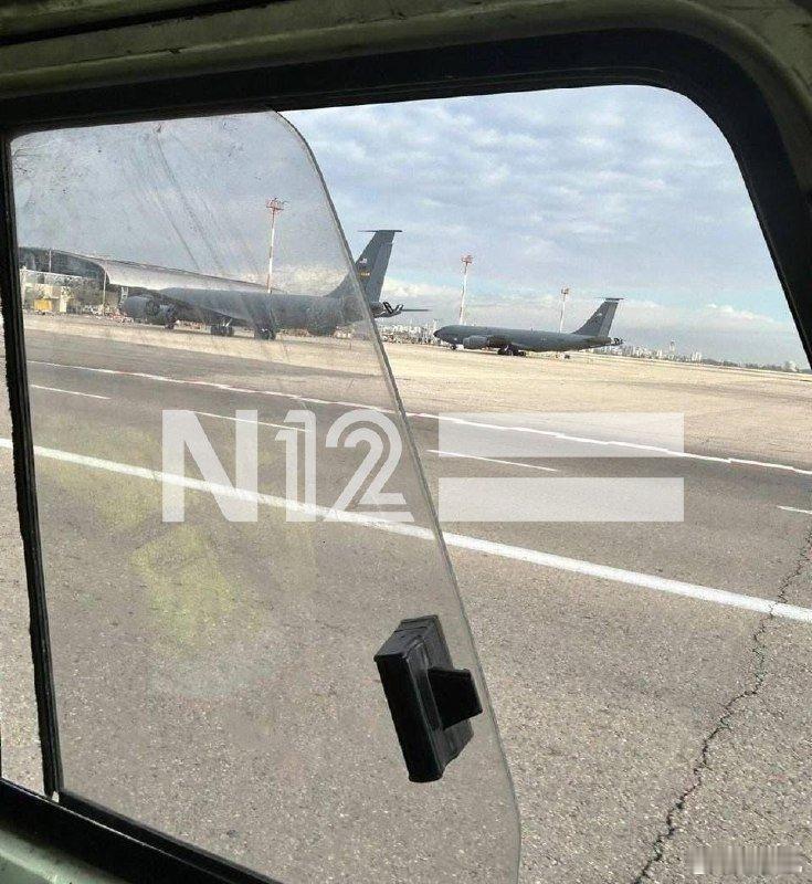 美国空军的加油机已抵达以色列本•古里安机场。而上一次美国空军加油机停放在以色列特