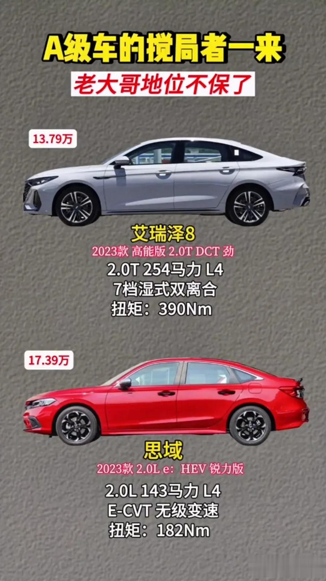 A级轿车的搅局者—艾瑞泽8，思域老大哥的地位不保了。
