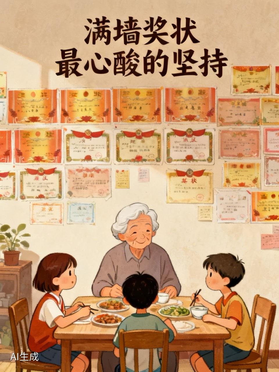 河南62岁奶奶带3个孙辈，满墙奖状背后，是一个家庭最心酸的坚持

河南新乡，有一