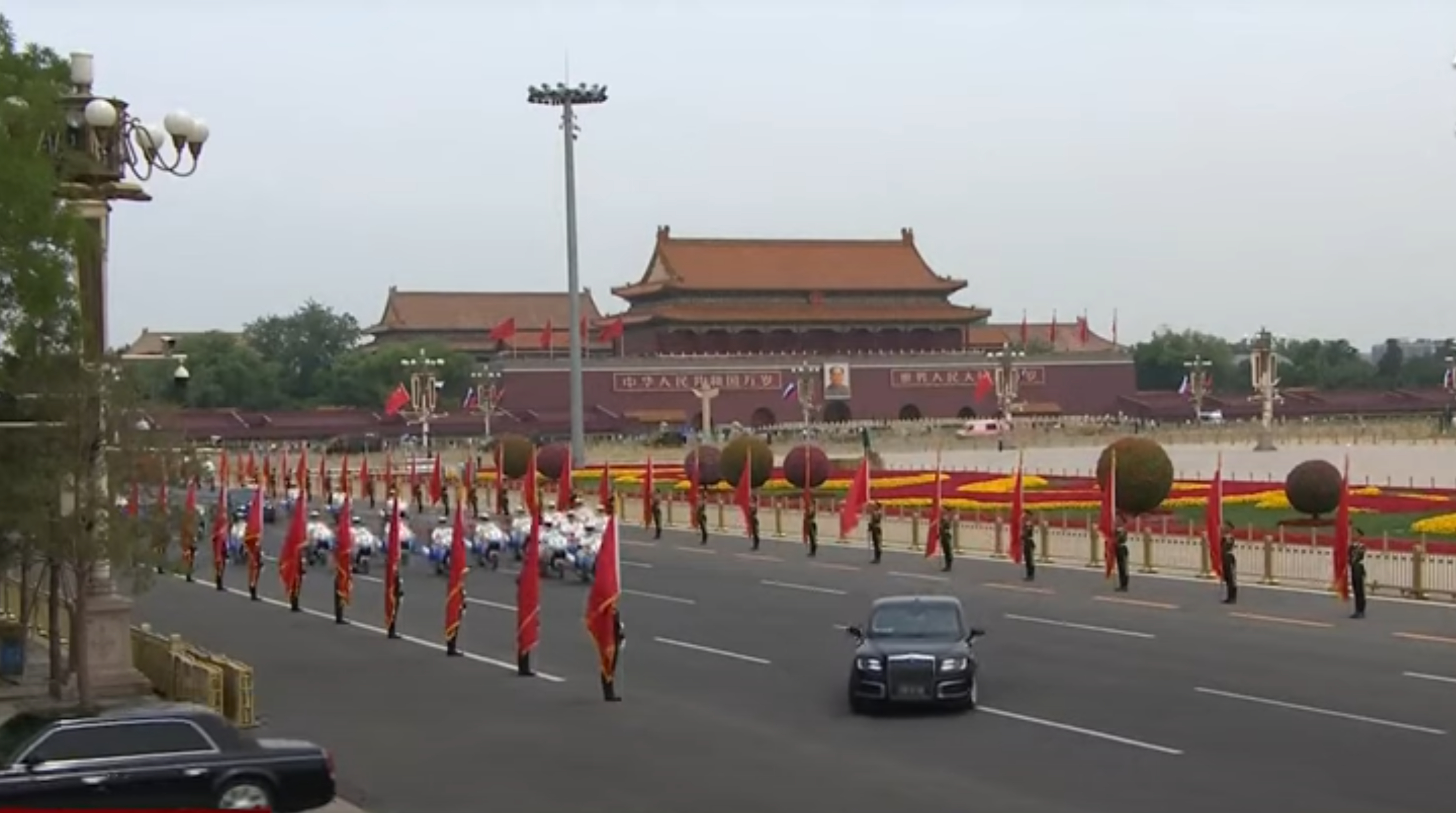 普京到北京了，今天上午举行的欢迎仪式 ​​​