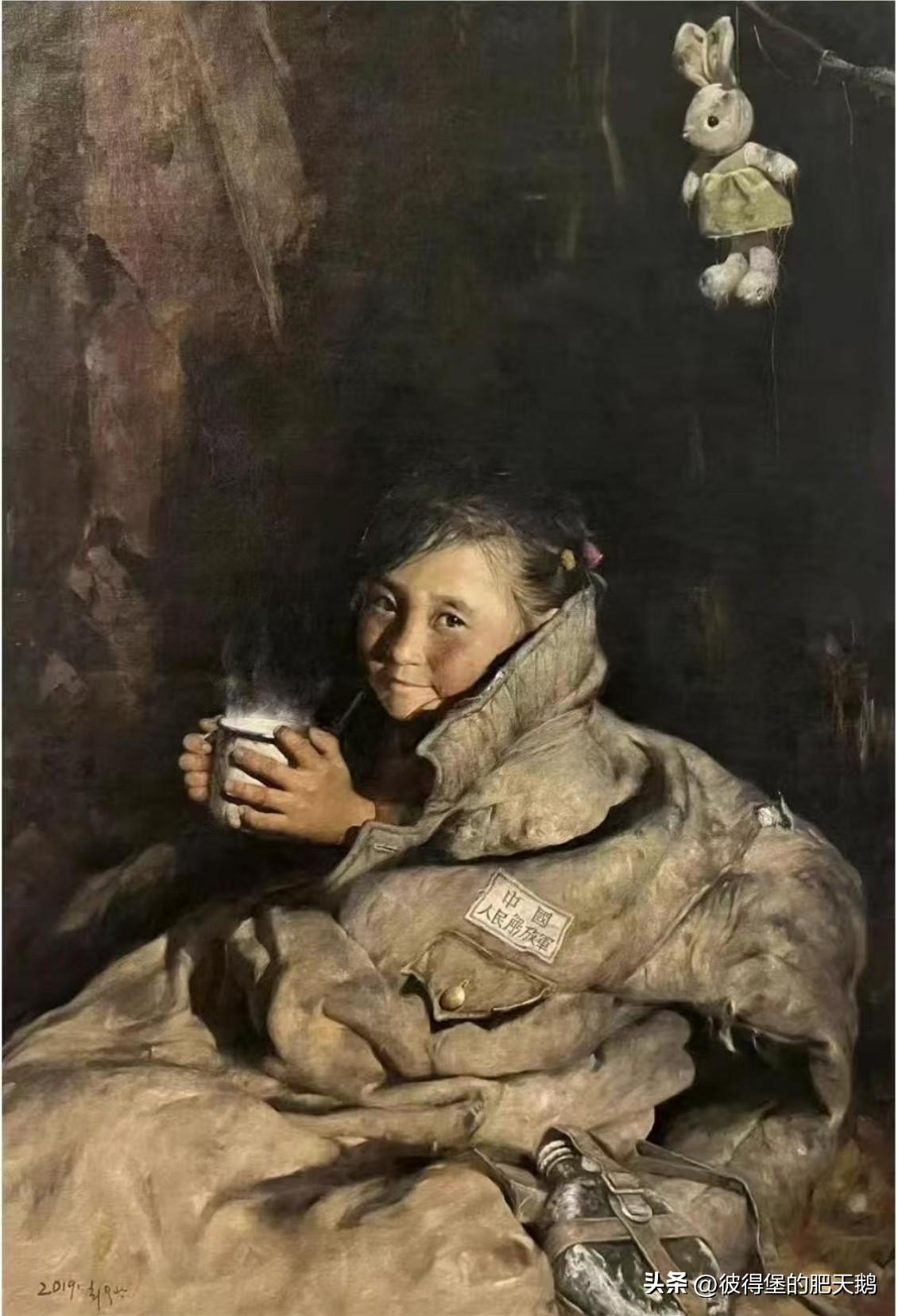 朝鲜人物油画《无名的功勋》