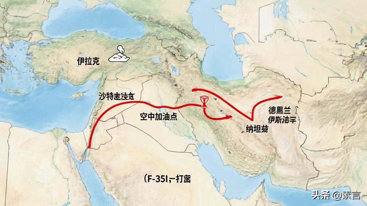 以色列没有航母，和伊朗隔着3个国家，直线距离1600公里，从纯军事角度拆解，飞机