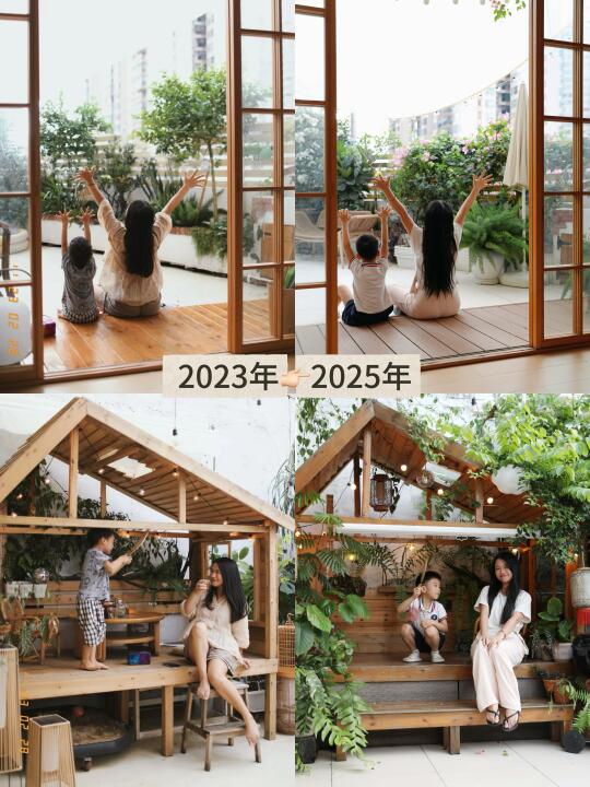 2023年和2025年|顶楼露台花园变化有多大？🌷