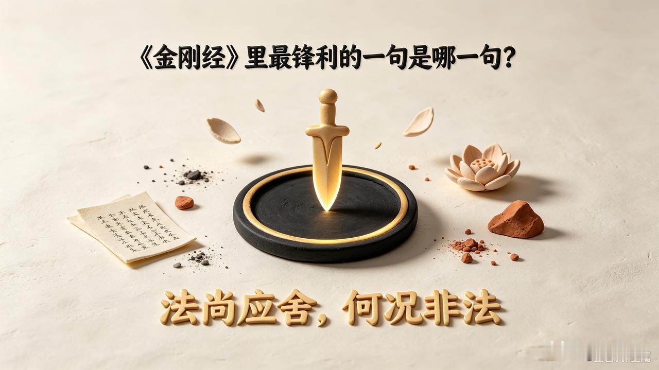 有网友问：金刚经里最锋利的一句是哪一句？
我的回答是：“法尚应舍，何况非法”。