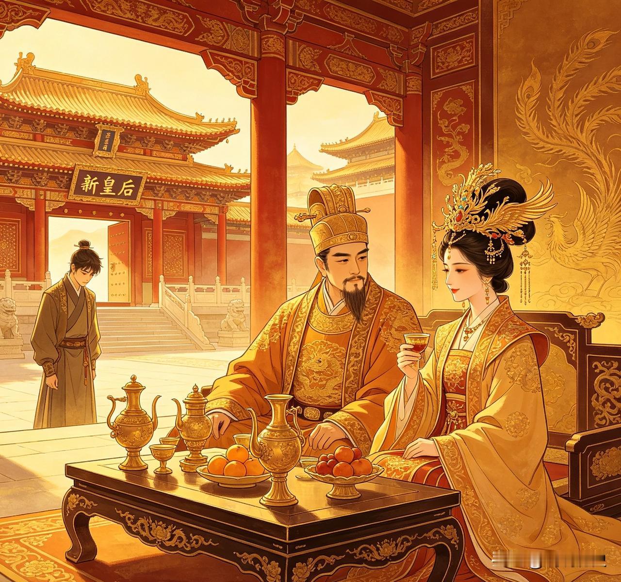 1047 年，李元昊看着美艳儿媳，顿时心痒难耐。他一把将没移氏搂在怀中，对儿子说