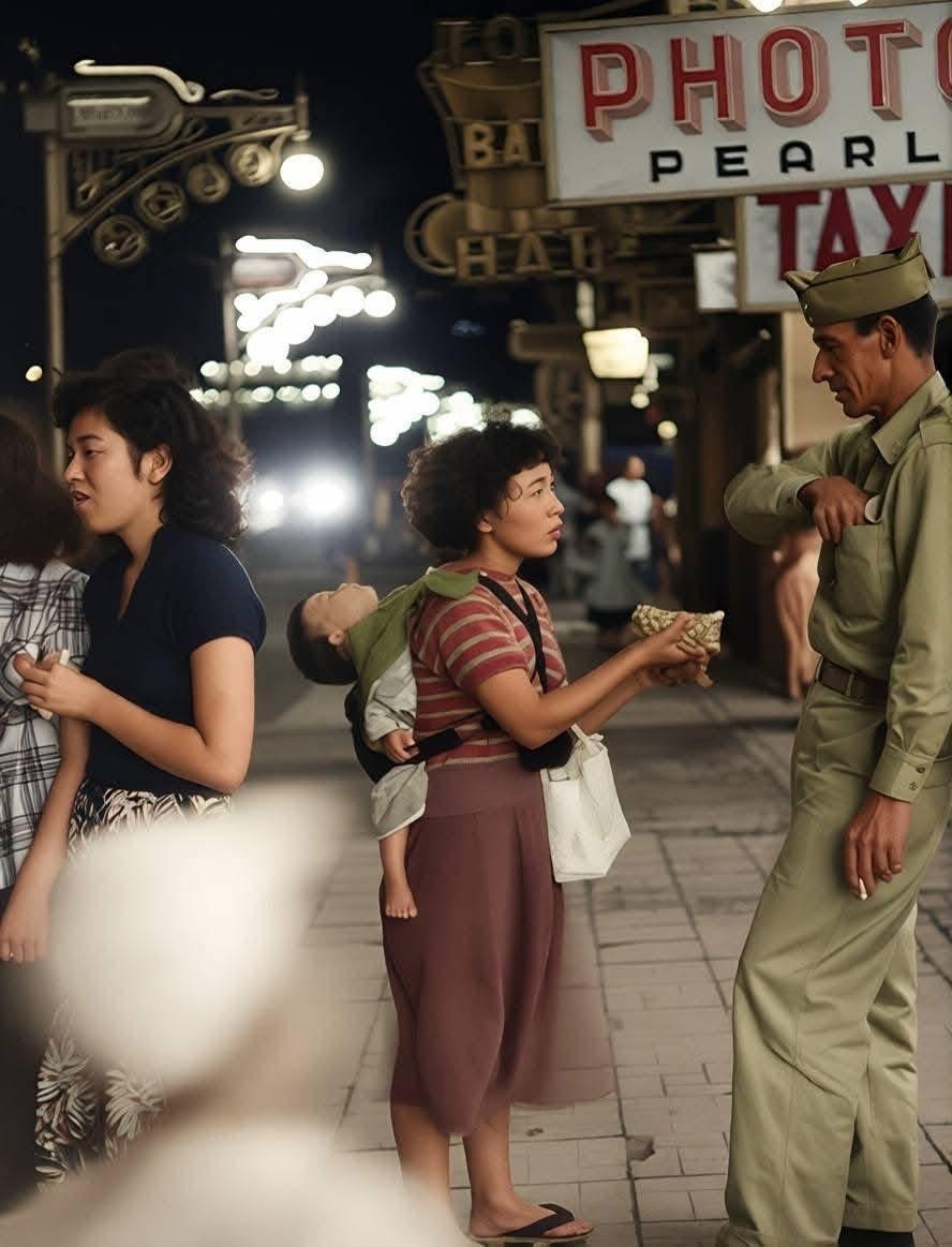 1950年代的日本，既是经济快速复苏的时期，也是美国大兵口香糖、丝袜肆虐少女们的