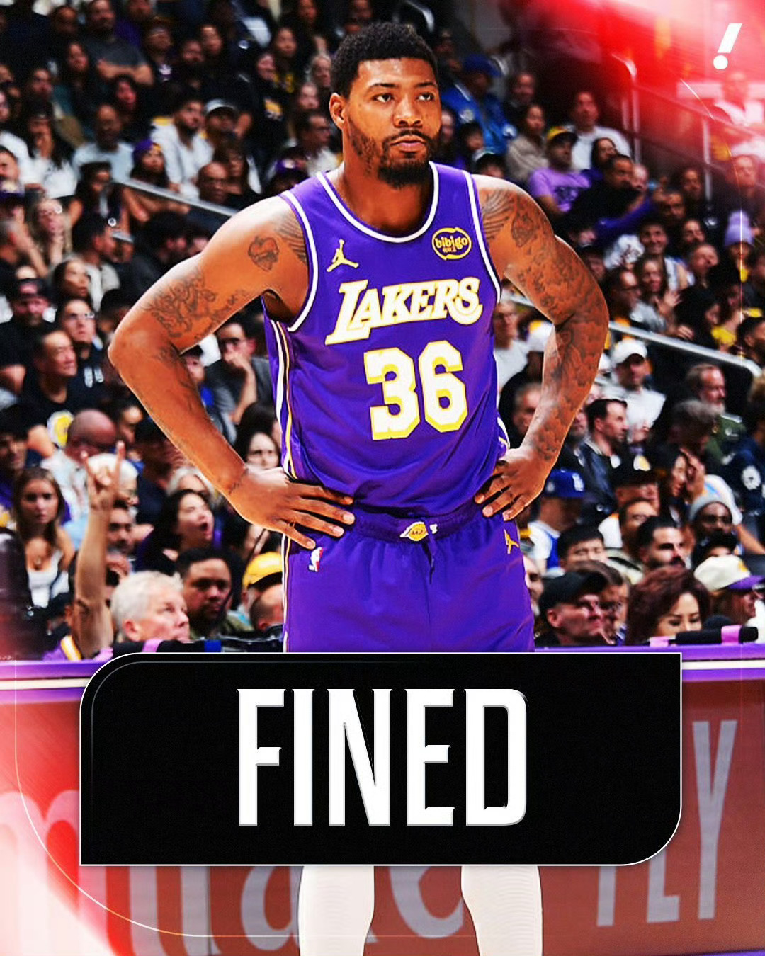 NBA官方宣布，湖人后卫斯玛特因对裁判做出不雅手势，被罚款35000美元。斯玛特