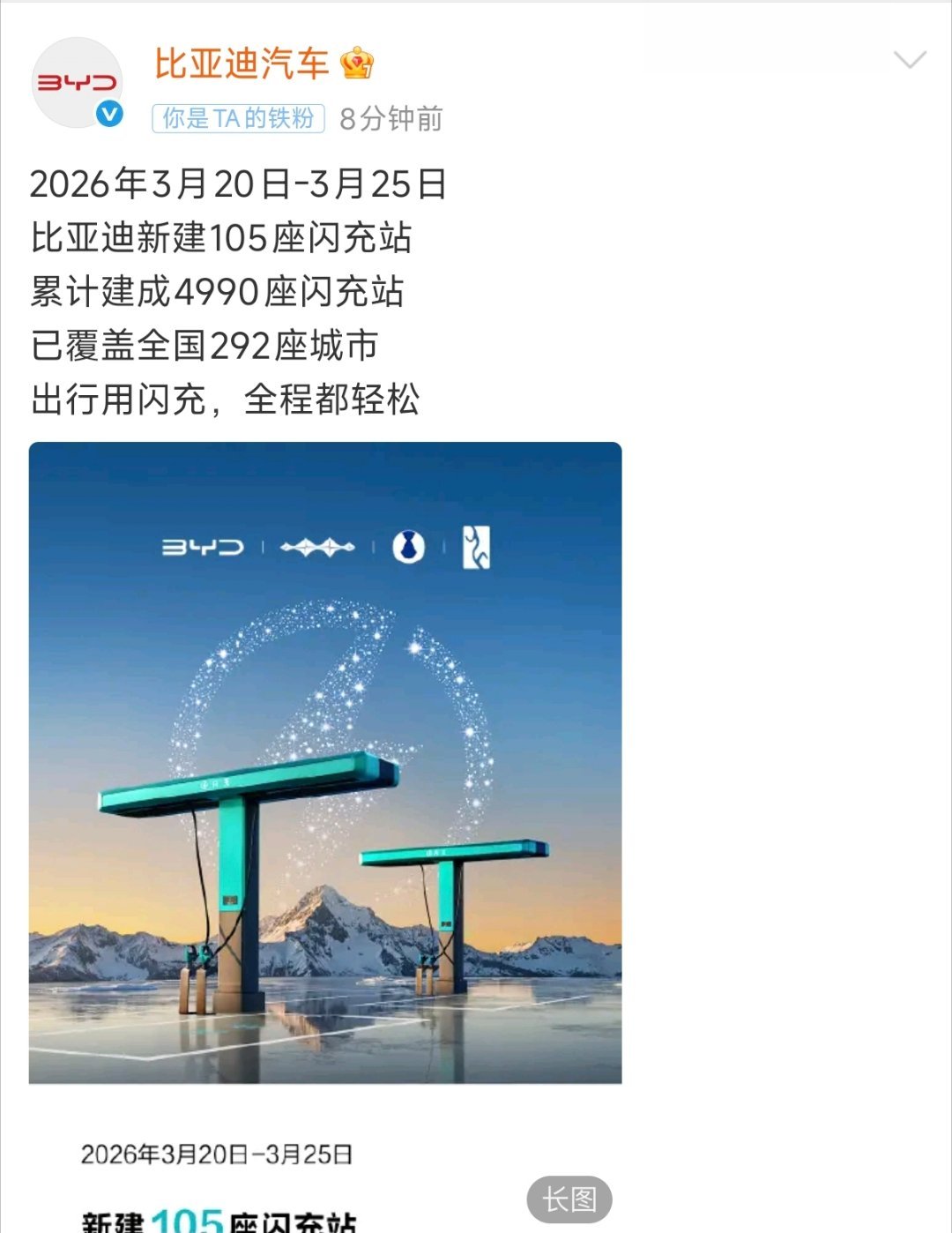 按照比亚迪的建设速度，2026年完成20000座闪充站建设so easy，很快就
