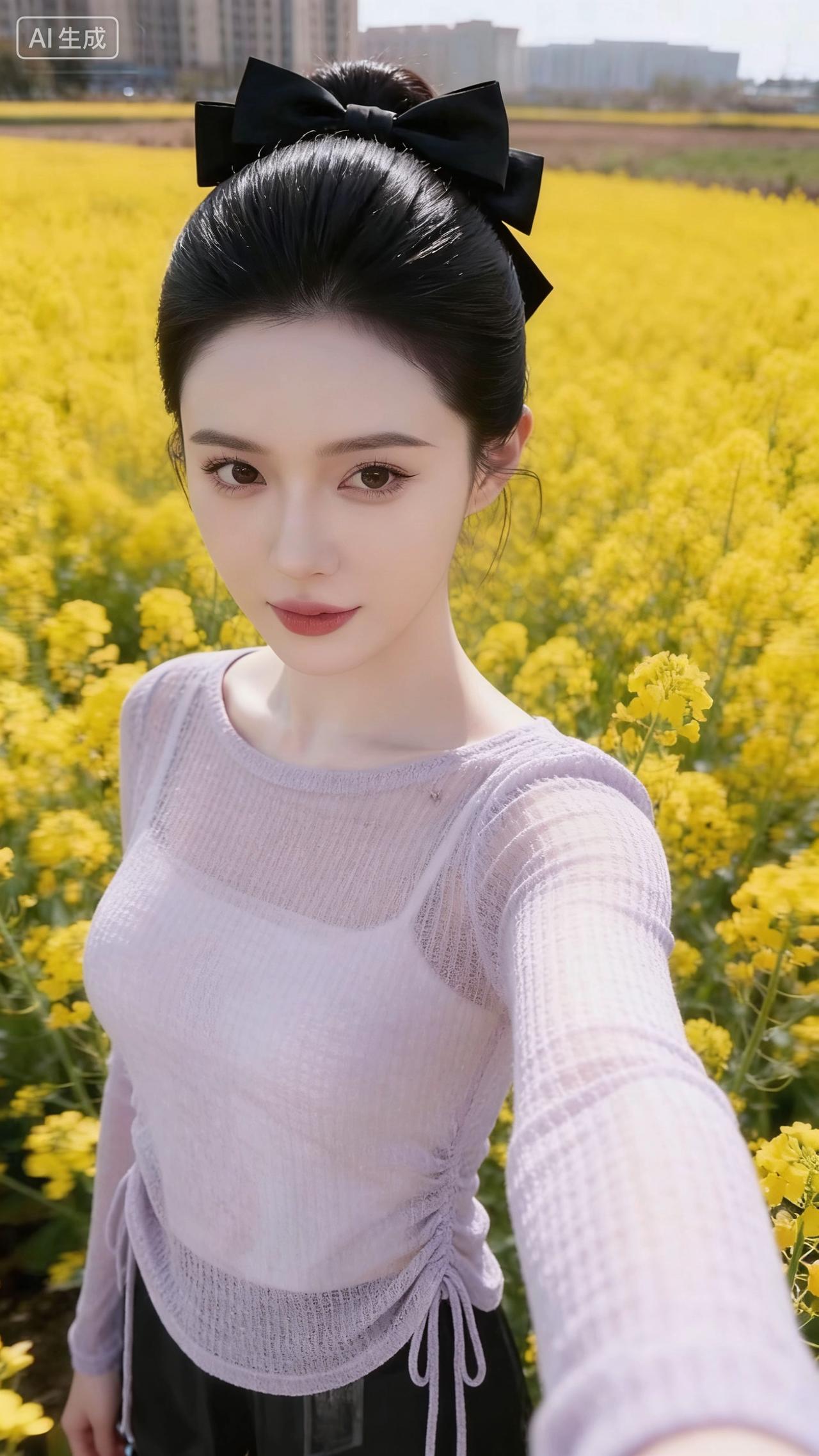 整体氛围
这组照片是清新治愈的春日油菜花田风，在明黄的花海与澄澈蓝天的映衬下，营