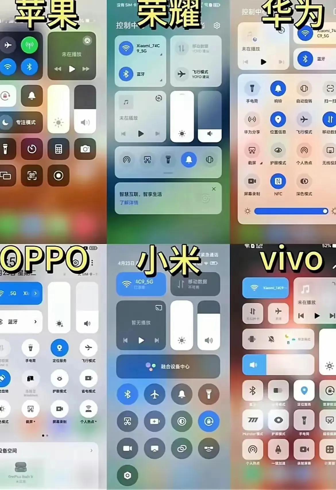 你们觉得哪个手机品牌控制中心好看简约？