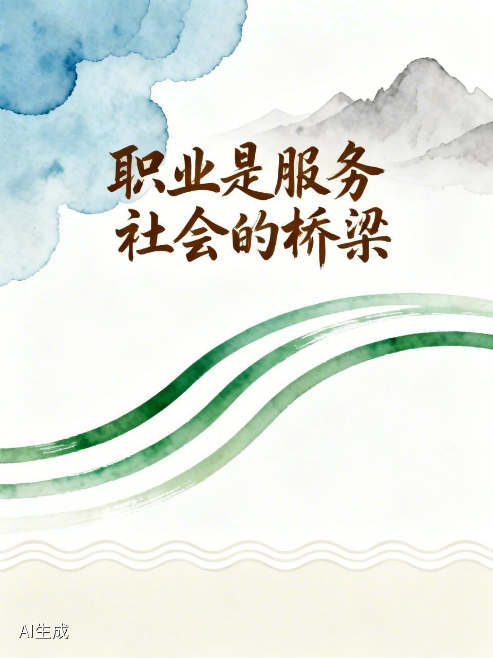 无论从事什么职业，其实都是一种谋生的手段，在职业发展过程中，服务社会，实现职业理