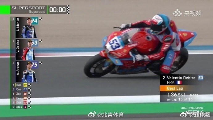 【世界超级摩托车锦标赛荷兰站：#张雪机车夺得超级杆位赛第二名#】新华社荷兰阿森4