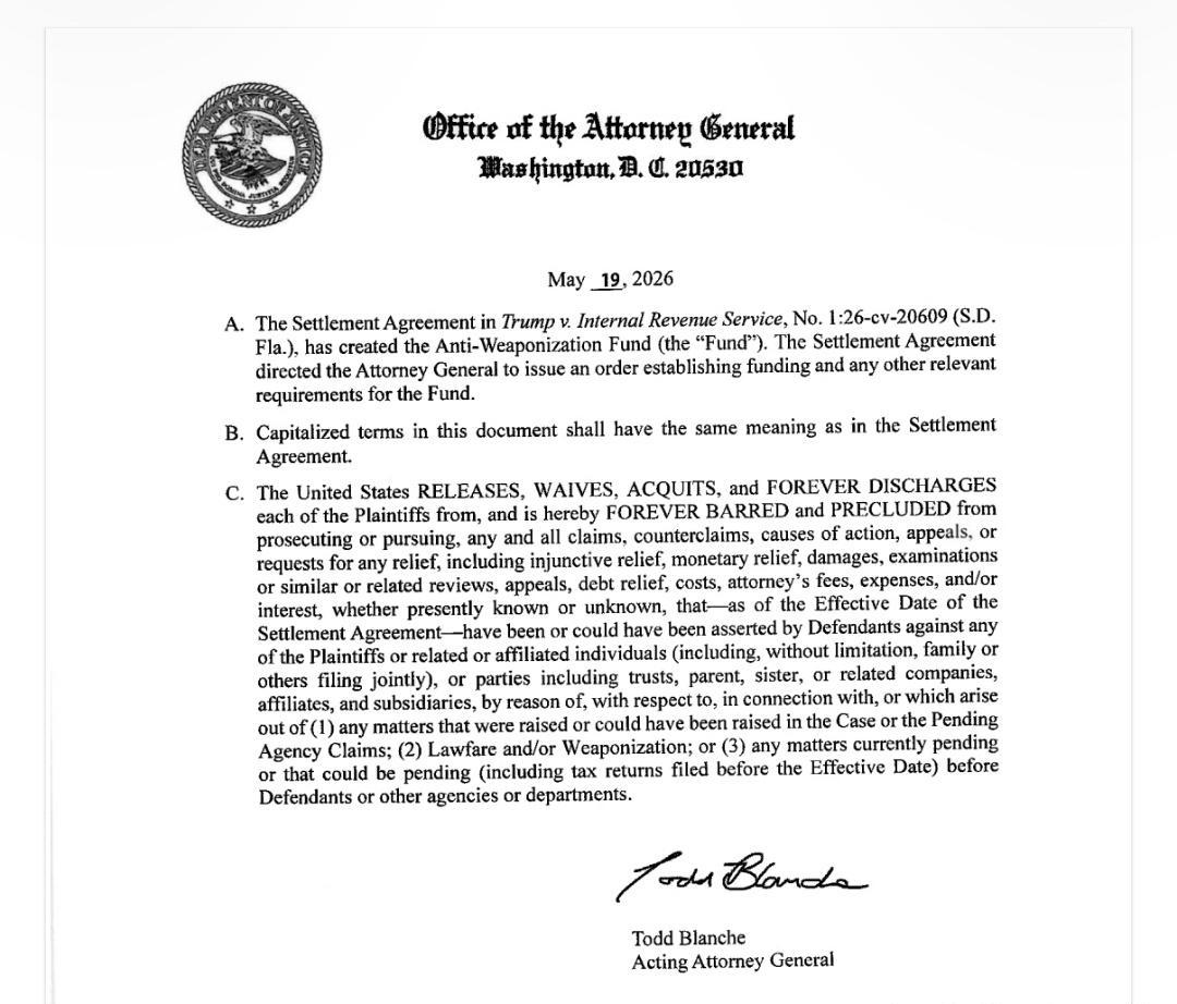 美国版丹书铁券。
特朗普家族被豁免永久禁止国税局审计，好家伙，离下台还有两年多，