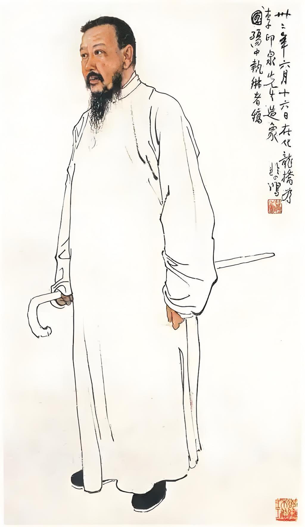 范曾的人物画和徐悲鸿的人物画做个比较。
这两幅人物画功底都不错且画风古朴干练，题