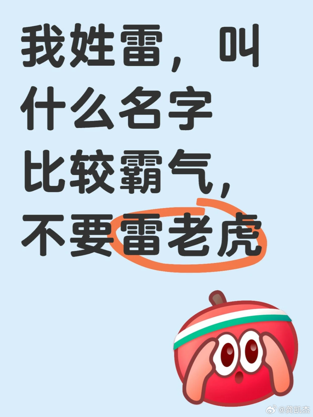 我姓雷，除了雷老虎外，可以取个什么名字能显得比较霸气？ 