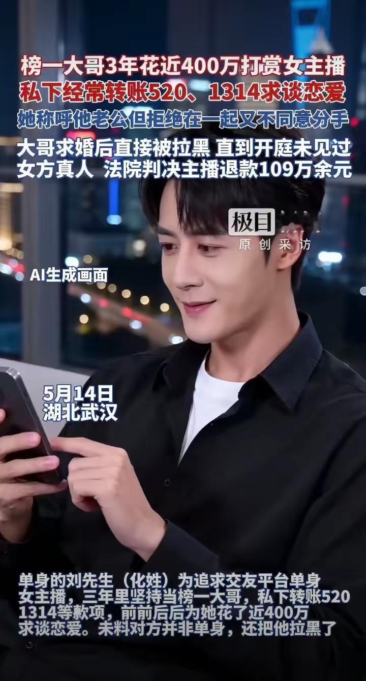 简直离天下之大谱！
砸进去近400万，当了3年榜一大哥，天天老公老婆互称，到头来