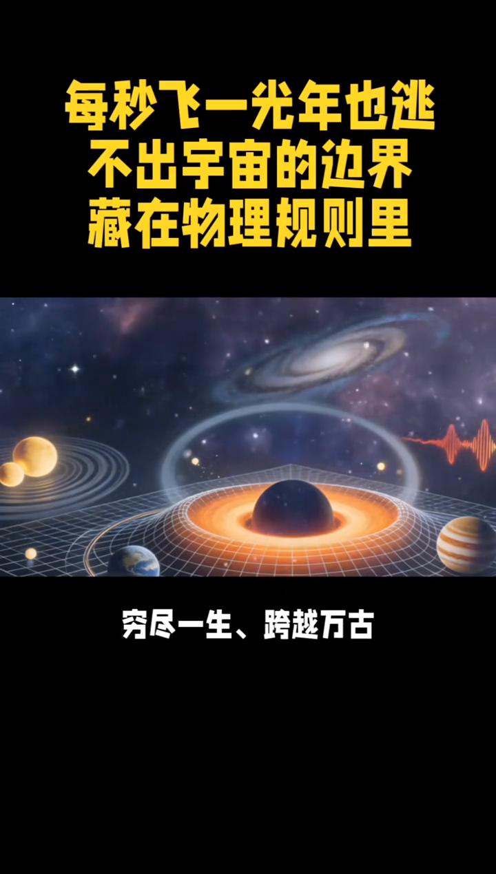 每秒飞一光年也逃不出宇宙的边界，藏在物理规则里。
每秒飞一光年也逃不出宇宙的边界