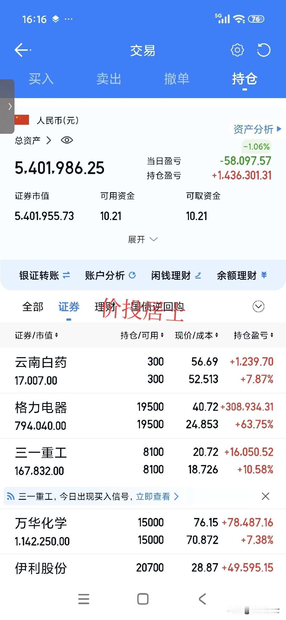 今天比较忙，把港股收盘的实盘给补上!今天大盘微微上涨，但是我的实盘调整的比较厉害