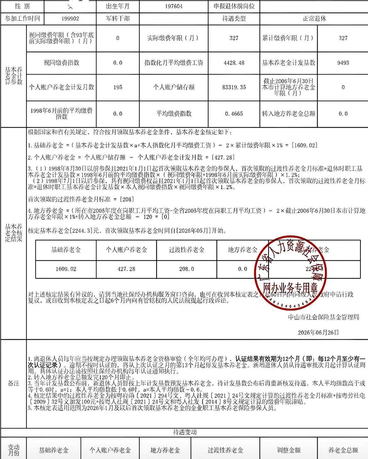 朋友老家是广东中山，她说同样工龄的情况下，
她年轻时早早进厂打卡熬岁月，月月领着